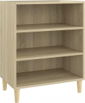 vidaXL 3 riiuliga raamaturiiul seisev riiul k&uuml;lgkapp raamaturiiul raamatukapp kapp sahtlikapp Sonoma Tamm 57 x 35 x 70 cm puitmaterjali