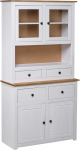 Hoge kast Panama Range 93 x 40,5 x 180 cm Massief Grenenhout valge