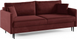 LIKMA 3-kohaline diivan 209 cm magamisfunktsiooniga ja voodikastiga, sametist diivanvoodi voodikastiga, kaasaegne diivan, diivanikomplektid, diivanvoodi v&auml;rv: V&auml;rv: Maroon, Kangas: Velours Riviera 59