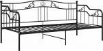 Tidyard diivanvoodi raam p&auml;evavoodi raam metallist voodi diivan &uuml;heinimesevoodi k&uuml;lalisvoodi diivan diivan noortevoodi metallist k&uuml;lgvoodi 200 x 90 cm (L x S) pulberv&auml;rvitud metallist must