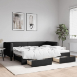KOIECETA p&auml;evavoodi koos hoiukastiga ja sahtliga Must 223 x 100 x 68 cm Kangas