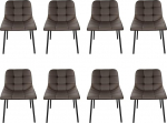 S&ouml;&ouml;gitoa toolid, komplekt 8, ergonoomilised s&ouml;&ouml;gitoolid, kunstnahast, k&ouml;&ouml;gitoolid, kaasaegsed metalljalgadega, pehmendusega s&ouml;&ouml;gilaua toolid, sobivad elutuppa, k&ouml;&ouml;ki (8, pruun).
