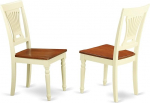 East West Furniture PVC WHI-W Plainville s&ouml;&ouml;gitoolid Stiilne seljatugi puidust istmega k&ouml;&ouml;gitoolid 2-st komplektis Buttermilk ja Cherry