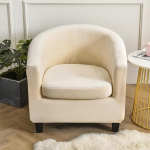 Surwin Armchair Cover tugitooli kaitsja koos elastse Stretch-kattega, Plain Velvet Armchair Throw, Universal Chair Slipcover, Diivan Cover for Club Chair, Lounge & Cocktail Chair (Beige)