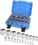 21-osaline 1/2-tolline mitme hambaga pistikupesa komplekt, mitme hambaga pistikupesa mutriv&otilde;tmete komplekt 8-36 mm 12-punktiline v&auml;line mitme hambaga Torx pistikupesa komplekt pistikupesa kast universaalne komplekt