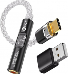 CCZ CM01 USB-C ja 3,5 mm pesa adapter DAC k&otilde;rvaklappide adapter MAX97220 v&otilde;imendi Conexant CX31993 dekodeerimiskiip Hi-Res 24Bit/384kHz audio muundur koos h&otilde;betatud kaabliga iPhone 15/Pro/Samsungi jaoks