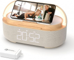 Digitaalne raadio &auml;ratuskell juhtmevaba laadijaga, Bluetooth-k&otilde;lar USB-laadijaga, nutikas &auml;ratuskell, torkimisfunktsioon, induktiivne laadimisjaam, &ouml;&ouml;lamp, timmitav LED-ekraan ja aku varukoopia