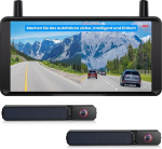 AUTO-VOX Dual R&uuml;ckfahrkamera Kabellose Solar : 6" 16:9-HD Display, Zwei Antennen Starkes Signal, Split-Screen-Anzeige mit Ausgewogenen Doppelbildern Geeignet f&uuml;r Pkw, SUVs, LKW, Anh&auml;nger