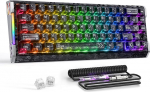 ATTACK SHARK R68 HE 8000Hz Rapid Trigger Keyboard, 0,005 mm RT t&auml;psus, juhtmega m&auml;nguklaviatuur, s&uuml;sinikkiust pind ja nupud, CNC alumiiniumist k&uuml;ljed, RGB, C01 spiraalkaabel, tindivarju