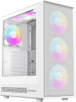 GAMEMAX Storm 2 WH Mid-Tower ATX PC korpus, valge, v&otilde;rkfrontpaneel, karastatud klaasist k&uuml;lgpaneel l&uuml;kanduksega, 6 x 120 mm ARGB ventilaatorid eelpaigaldatud, Aura Sync, ATX Mid-Tower PC korpus m&auml;ngimiseks