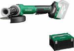 HIKOKI aku nurklihvmasin G3615DVF, lihvimisketta l&auml;bim&otilde;&otilde;t: 150 mm (36V, t&uuml;hik&auml;igukiirus: 3200-8000 p/min, ajamspindel: M14, harjadeta, tarvikud HSCIII korpuses) ilma aku ja laadijata
