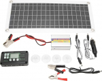 Aramox Solarstrom-Set, Polysilizium-Solarpanel mit Wechselrichter, 30 W, Panel 220 W, Wechselrichter, 10 A, &Uuml;berspannungsregler f&uuml;r 12 V, Auto, Wohnmobil, Boot, Kabine