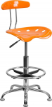 Flash Furniture Vibrant ja kroomitud joonistustool traktoriistmega, oranž, 51,44 x 49,53 x 17,78 cm