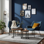 MR. DEKO elutoa tugitoolid | 2 tooli Aliano Blue | K&otilde;rvallaud Fermo 2 komplekt | L&otilde;&otilde;gastavad toolid | Kokteilitool koos hoiulaudadega | Mugavad lugemistoolid | XXL tugitool | Elutuba