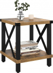 MMEOLUOOK MLBZ16R Farmhouse Style Industrial Style Diivanilaud Kohvilaud Metal X Wood Accent Side Table &Ouml;&ouml;laud koos riiuliga elutuppa magamistuppa
