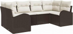 Rantry 6-teiliges Garten Sofa Set mit Kissen Braun Poly Rattan, 2-Sitzer Garten Sofa mit Stauraum & Kissen Braun Poly Rattan Gartenlounge Model3354847