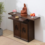 Freistehender Altartisch mit Schubladen und ausziehbarer Platte, Meditations- und Puja-Tisch f&uuml;r H&auml;user, Tempel und Ahnenhallen - Buddha-Nische (100 x 34 x 82 cm)