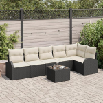 6-teiliges Garten Sofa Set mit Kissen Braunes Poly Rattan Gartenlounge Model3346067