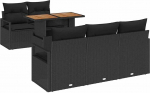 6-teiliges Garten-Sofaset mit Kissen Schwarz Poly-Rattan Gartenlounge Model3358389