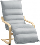 HOMCOM lamamistool, lamamistool, reguleeritava jalatoega polsterdatud tool, sametne v&auml;limus elutuppa, &otilde;lgadega kiiktool, lugemistool, helehall