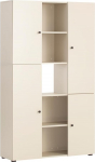 Lomadox Cabinet Shelf Cabinet Room Divider Set of 2 Stackable Cream Beige Modern Design Doors Compartments 104.3 x 176.2 x 34.7 cm