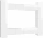 High Gloss White 8 Piece TV Cabinet Set Wall Mounted Wooden Construction Spacious Compartments Modern Design for Living Room Bedroom
