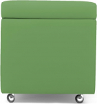 Arketicom New Pandora Swing Bean Bag Stool with Wheels in Faux Leather Footrest with Wheels Armchair Bench Padded Rubber Feather Puff Design Main Decor Coffee Table Contemporary 42 x 42 cm Light Green