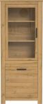 FORTE Havanna vitriinkapp 1 ukse ja 1 klaasuksega, puitmaterjal, vana tamm, 77 x 185,3 x 42,2 cm