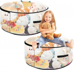 2 x &uuml;mmargune t&auml;idetud loomade ladustamise Bean Bag tooli kaaned, &uuml;mmargused ladustamiskotid ja juhised kott veekindel koos Zip, Cuddly m&auml;nguasja ladustamine