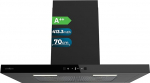Cecotec Bolero Flux TT 704400 Black A++, T-f&ouml;rmige Dunstabzugshaube, 70 cm, 413,3 m&sup3;/h Saugleistung, Klasse A++, unsichtbare Touch-Steuerung, Hand Movement Control, Booster-Funktion, waschbare Filter
