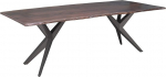 Massivmoebel24.de Freeform 4#34 Akaatsiapuu laud 180 x 90 x 76 cm Pruunid lakitud jalad Antratsiit matt