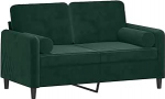 vidaXL 2-kohaline diivan, diivan dekoratiivsete padjadega, puhke diivan elutuppa, polsterdatud diivan, tugitool, l&otilde;&otilde;gastav diivan, Lounge diivan, l&otilde;&otilde;gastav diivan, tumeroheline velvet