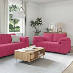 Fasba 2-teiliges Sofa-Set mit Kissen, weinroter Samt, Polstersofa Moderne Relax-Couch f&uuml;r Wohnzimmer Schlafzimmer Hobbyraum3324753