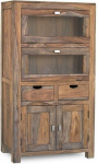 MASSIVMOEBEL24.DE Nature Grey Highboard #60 Sheesham, v&auml;rv: Suurus: 80 x 40 x 148 cm (B x S x K x K), v&auml;rvus: &Otilde;litatud hall, suurus: 80 x 40 x 148 cm (B x S x K)