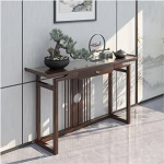 Konsolentisch, Eingangstisch aus Massivholz - Schlichter Zen-Konsolenschrank for Flur und Wohnzimmer Flurtisch(Dark Brown,100cm)