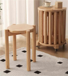 4-in-1 stapelbare Olen und Nisttische auf R&auml;dern, Massivholz, Couchtisch-Set f&uuml;r Wohnzimmer, Schlafzimmer und Balkon, Hellbraun, moderne Esszimmerm&ouml;bel