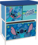 ARDITEX - Disney Stitch laste riiulituba 3 riidest kastiga - metallraam ja pol&uuml;esterkastid - 53 x 30 x 60 cm - sinine