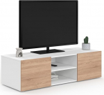 IDMarket - TV kapp 113 cm ELI Valge p&ouml;&ouml;giefektiga uksed