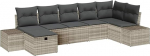 7-teiliges Garten-Sofa-Set mit Kissen in Hellgrau aus Poly-Rattan Gartenlounge Model3359401