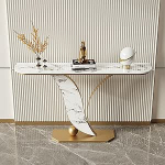 Foyer Dekoratsioon, kaasaegne konsoollaud, kitsas, servituut, koridor, riiulitega laud kitsas elutuppa, koridori, fuajeesse, sissep&auml;&auml;su (kuldne, 120 x 30 x 80 cm / 47 x 12 x 31 tolli)