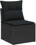 Gartensofa-Set mit Kissen 8 tk Schwarz Poly-Rattan Gartenm&ouml;bel Model3347611