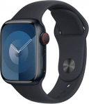 Apple Watch Series 9 (GPS + mobiilside, 41 mm) alumiiniumist korpus, Midnight Light koos spordirihmaga, Midnight Light, M/L