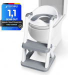KidzCorner laste tualett-tool koos treppidega, reguleeritava k&otilde;rgusega tualett-trepp, kokkupandav, mida saab kasutada ka astmelauana, tualett-tool potikoolituseks