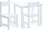 Zeller Children's Set, 3 Parts, MDF, White w. Decorative Stickers, Table: 59x47x45, Chair: 28x28x51.5, Wood