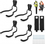 Sinoer Garden Power Tool Hanger, Weed Eater Rack, Line Trimmer, Wall Hooks, Garage Wall Hooks, Utility Holder Organiser ja Storage (Pack of 4) Hoiab kuni 30 kg