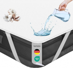 Komfortec Mattress Protector 180 x 200 cm, Cotton, Breathable, Anti-Allergy, No Crinkling, Oeko-Tex Certified, Waterproof Mattress Topper, Comfortable Fit, Easy Cleaning, Durable