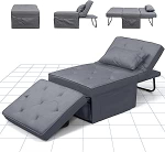 FLEXISPOT elutoa tugitool koos tugitooliga, magamistool, kokkupandav voodifunktsiooniga magamisfunktsiooniga, teisaldatav tool, voodi pikendatav magamistool, maksimaalne koormus 300 kg, hall, 72 x 69 x 35 cm.