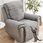 NNSMUN Sofa Armrest Covers, Armchair Protector, TV Chair Protective Cover, Non-Slip, Relaxing Chair Cover for Home with Children and Pets Dog (Grey, 1 Seat (53 x 190 cm)