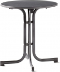 SIEGER Boulevard Folding Table with Mecalit-PRO Plate Diameter Approx. 70 cm Iron Grey / Slate Anthracite