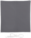 Relaxdays Square Awning/Sun Shade Sail, Water-Repellent, UV-Protection with Tension Ropes, Terrace, Balcony, Various Sizes, Grey, 3 x 3 m, grey